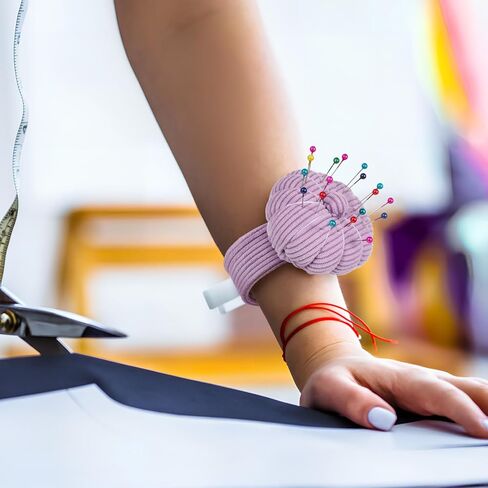 SEWACC Wrist Pin Cushion Cute Wristband Sewing Pin Holder Universal Slap Bracelet Pincushion Quilting Pincushion Sewing Accessory in Kuwait