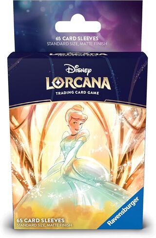 Ravensburger Disney Lorcana TCG: أكمام بطاقة جزيرة Archazia التي تتميز بـ سندريلا - قاعة الإحساس | 65 أكمام واقية لطوابق TCG | الأعمار 8+ in Saudi Arabia