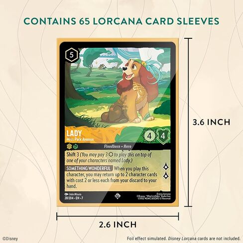 Ravensburger Disney Lorcana TCG: أكمام بطاقة جزيرة Archazia التي تتميز بـ سندريلا - قاعة الإحساس | 65 أكمام واقية لطوابق TCG | الأعمار 8+ in Saudi Arabia
