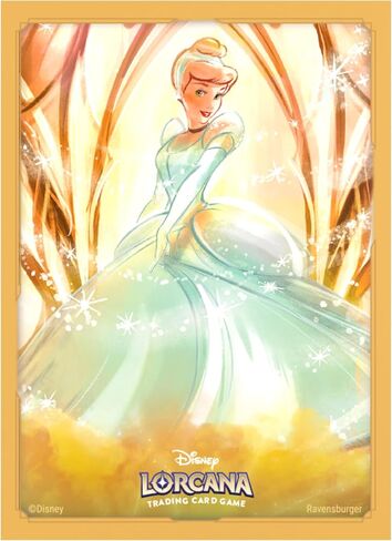 Ravensburger Disney Lorcana TCG: أكمام بطاقة جزيرة Archazia التي تتميز بـ سندريلا - قاعة الإحساس | 65 أكمام واقية لطوابق TCG | الأعمار 8+ in Saudi Arabia