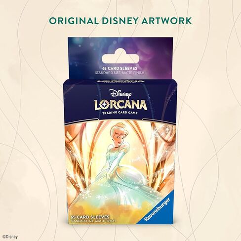 Ravensburger Disney Lorcana TCG: أكمام بطاقة جزيرة Archazia التي تتميز بـ سندريلا - قاعة الإحساس | 65 أكمام واقية لطوابق TCG | الأعمار 8+ in Saudi Arabia