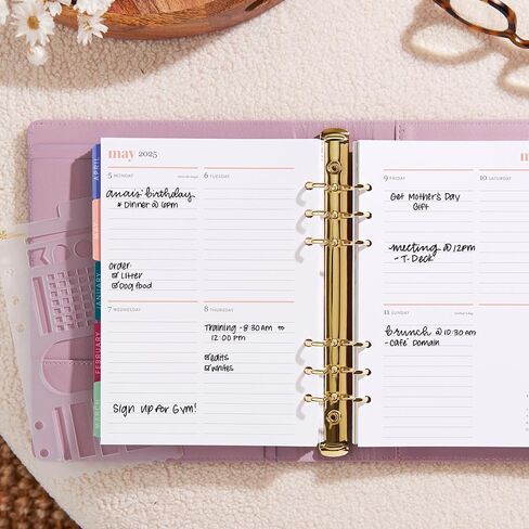 ERIN Condren A5 Weekly Life Planner Ring Agenda (يناير 2025 - ديسمبر 2025) | مخطط لمدة 12 شهرًا مع تقويمات شهرية | 6 حلقة مخطط قابلة لإعادة التعبئة | غطاء Wisteria ، Evolve Interior | تخطيط عمودي مضغوط in Saudi Arabia