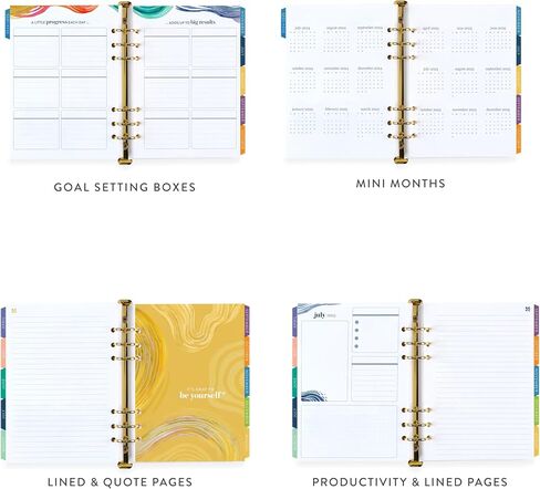 ERIN Condren A5 Weekly Life Planner Ring Agenda (يناير 2025 - ديسمبر 2025) | مخطط لمدة 12 شهرًا مع تقويمات شهرية | 6 حلقة مخطط قابلة لإعادة التعبئة | غطاء Wisteria ، Evolve Interior | تخطيط عمودي مضغوط in Saudi Arabia