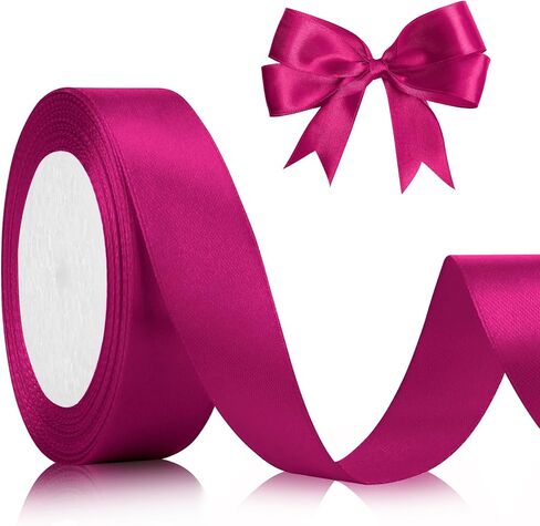 Hot Pink Ribbon for Gift Wrapping Pink Ribbon for Flower Bouquet 1 Inch 25 Yards Wedding Ribbon Rose Ribbon Bouquet Ribbon Gift Ribbon Pink Satin Ribbon for Lei Making Wrapping Ribbon Valentines Day in Kuwait