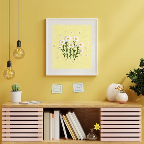 Louise Maelys Daisy Flower Beginners Kits ، Cross Stitch Kit للبالغين ، إبرة DIY مع نمط الأزهار ، بما في ذلك الطوق والموضوعات والتعليمات in Kuwait
