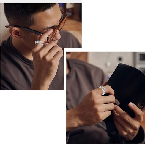 Fidget Ring Women for Anxiety Rings:Personalized Inspirational Mantra Stainless Steel Silver Black Rainbow Rose Gold Spinning Ring for Men Women Friend Encouragement Gift size 6 7 8 9 10 in Kuwait