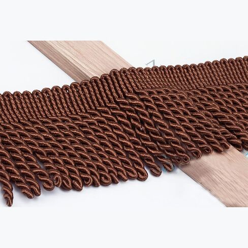 YYCRAFT 6 Yards 5.5 Inch Wide Curtain Fringes Bullion Fringe Trim Curtains Home Decor,Brown in Kuwait