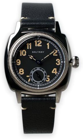 Vintage Mens Dress Watches, 1926s Cushion Leather Watch for Men with 316L Stainless Steel Case in Saudi Arabia