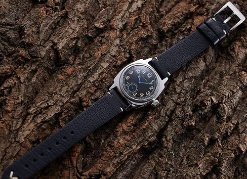 Vintage Mens Dress Watches, 1926s Cushion Leather Watch for Men with 316L Stainless Steel Case in Saudi Arabia