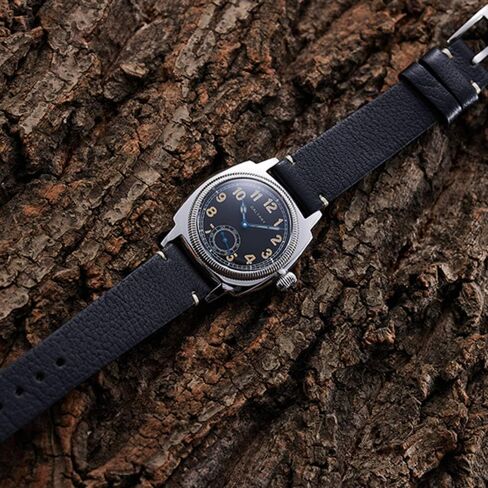 Vintage Mens Dress Watches, 1926s Cushion Leather Watch for Men with 316L Stainless Steel Case in Saudi Arabia