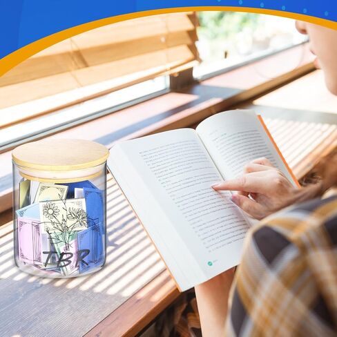 هدايا TBR جرة لعشاق الكتب ليتم قراءة قائمة القراء جرة مع 100 ملاحظات ملونة الملحقات الكتابية هدية الكتب لدودة الكتب عاشق الكتب النساء والمعلمون in Kuwait