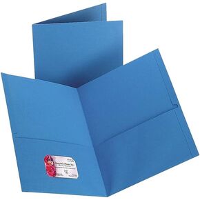 Staples 907693 2-Pocket Folder Light Blue 10/PK (13381-CC)