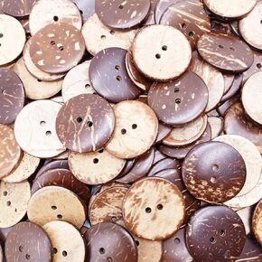 150 pcs 1 inch New Thick Coconut Shell 2 Holes Button Coconut Shell Buttons for Crafts Sewing Decorations