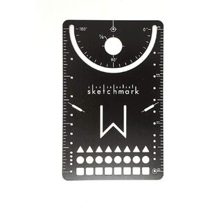Original Bookmark: Stainless Steel Bookmark Stencil - Credit Card Tool with 11+ Features, Ruler, Compass, Protractor, Journaling, Bookmark, and More