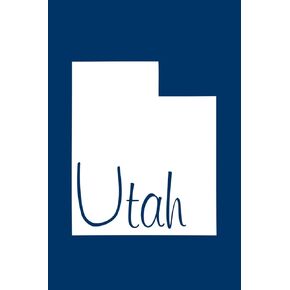 Utah - Navy Blue Lined Notebook with Margins: 101 Pages, Medium Ruled, 6 x 9 Journal, Soft Cover