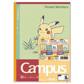 SHOWA NOTES Pokemon Campus Note B Ruled 5 Pack 120209 pokemon Pokemon Pikachu Eevee Bulbasaur Charmander Squirtle