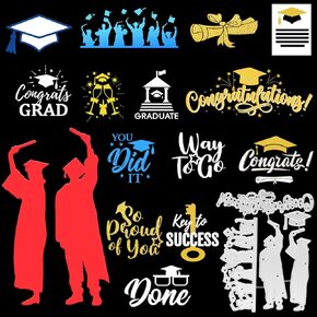 Whaline 16 Designs Graduation Metal Die Cuts Congrats Grad Cutting Dies Celebration Embossing Templates Graduation Cut Die Stencils for DIY Scrapbooking Photo Album Paper Art Craft Decoration