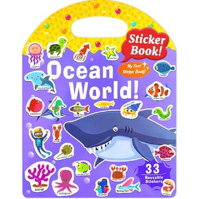 Benresive Reusable Sticker Book for Toddlers 2-4 Years, Fun Travel Stickers for Kids, Waterproof Sticker Books for Toddlers 1-3, Crafts Activities for Todddlers 1-3 2-4 3-5 - Ocean World