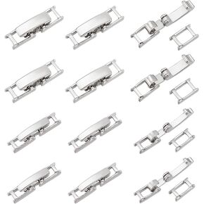 UNICRAFTALE 24Pcs 2 Styles Fold Over Clasps Rectangle Necklace Bracelet Extender for Women Foldover Extension Jewelry Clasps for DIY Jewelry Making