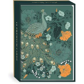Punch Studio Nightshade Peacock Floral Boxed Note Cards (52851)