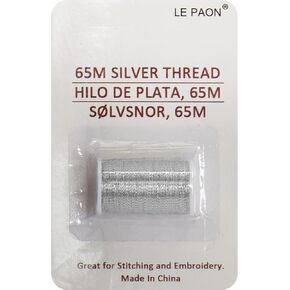 Colored Bird 1 Spools Metallic Embroidery Machine Thread (Silver) 65Yards for Embroidery and Decorative Sewing
