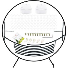 LANGXUN Large Size 7.2ft Black Metal Round Balloon Arch kit Decoration, for Wedding Birthday Party Decoration, Graduation Decorations and Baby Shower Photo Background