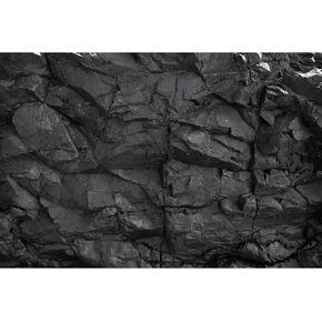 Stone Aquarium Background Underwater Black Rock Fish Tank Background Black Rocky Terrarium Background Black Stone Rocky Reptile Habitat Background for Pets Wallpaper Poster Decors Vinyl 48x24in