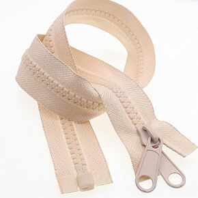 2PCS #10 Heavy Duty Zippers for Sewing, Separating Plastic Zippers with Double Pull Tab Slider for Sleeping Bags, Boats, Canvas, Dog Beds, Covers, Tents (40 Inch, Gray) YIGUANXIN