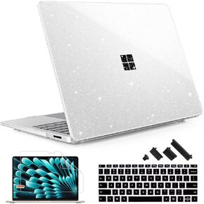 May Chen Case for Microsoft Surface Laptop 13.8 inch, 2024 Windows 11 AI + PC, 7th Edition Touchscreen Display, Protective Plastic Hard Shell Case with Keyboard Cover - Crystal Clear