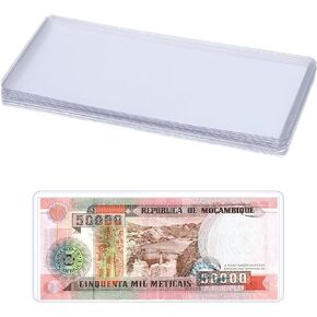 10 حزم الأكمام الفاتورة الدولار واضحة ، حامل الفاتورة الدولار PVC فواتير الشفافة فواتير الأكمام الورقية حاملات الفاتورة أحكام حامي الفواتير الفواتير العادية لجمع الختمات لجمع اللوازم (6.8 × 2.9 بوصة)