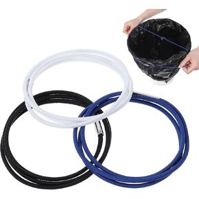 مجموعة من الأشرطة المطاطية من 3 ، نطاقات مطاطية أسود ، أزرق ، أبيض ، متين مع مرونة قوية ، نطاقات صندوق القمامة الملونة تناسب 13 إلى 30 جالون قمامة لمدرسة المكتب المنزلي في الهواء الطلق والداخلية in Kuwait