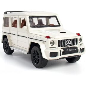 Alloy Collectible White Benz G63 AMG Toy Vehicle Pull Back Die-Cast Car Model with Lights and Sound
