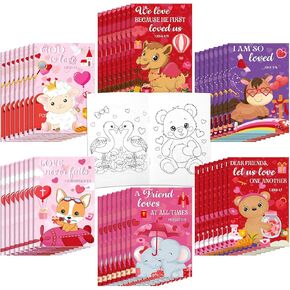 48 Pack Valentines Day Bible Coloring Book for Kids Religious Theme Kids DIY Color Christian Coloring Books Valentines Day Gifts for Kids Classroom Valentine Party Favors Gift Supplies