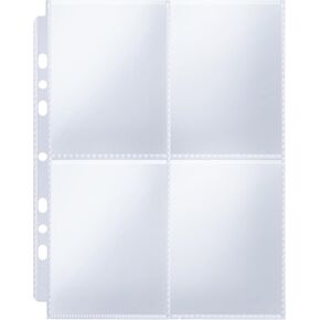 4 Pocket Photo Album Refill Sheets,Double-Sided 640 Pockets 3.1 x 4.3 Inch,Clear 7 Ring Photo Binder Page Refills, for A5 6 Ring 3 Ring 2 Ring Binder (80 Pack)