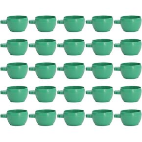 25Pcs Bird Parrot Feeding Cups, Mini Bird Parrots Food Water Plastic Bowl Small Feeding Holder for Small Animal Birds Parrots(L)