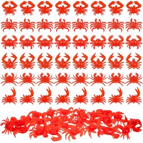 50 PCS Mini Crab Soft TPR Rubber Toy Crabs LifeLike Crab Pendants Fake Crab Party Crawfish Decorations for Extry Education Models Birthday Party Party (6 Styles)