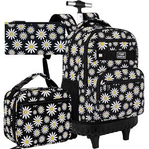 AGSDON Rolling Backpack for Boys, Men Roller Wheels Bookbag, Laptop Lightning Wheeled School Bag with Wheels for Teens in Kuwait