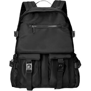 Street Style College Daylife Work Computer Backpack Waterproof Lightweight Laptop Daypack for Gift for Man Travel Carry on Bags For Women and Man, 18.1 Inch, Nylon, Black