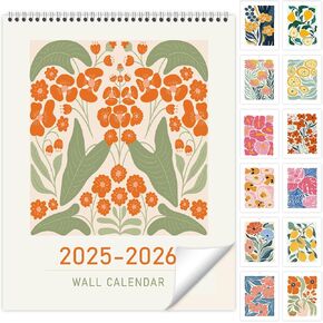 Guasslee Wall Calendar 2025-2026, Vertical Calendar Wall 2025, 19-Month Aesthetic Calendar From 2025 Jun-2026 Dec, 28" X 11" Monthly Planner Wall With Thick Paper, Floral Design for Home Office