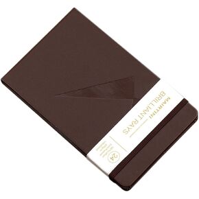 Mairtini Academy Grade Brilliant Series Pure Cotton Portable Watercolor Journal 200g Watercolor Pad 24 Sheets A6(Chocolate)