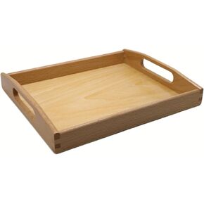 9.65"x7.87"x1.5" Wooden Storage Box Wooden Square Tray with Handles Wood Crafts Tray Desk Organizer Tray for Home Craft Office Kitchen Storage Decorating