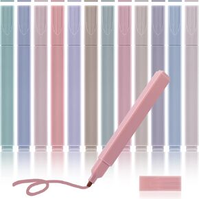 12 Pack Bible Highlighters Pastel Markers Aesthetic Highlighter Assorted Colors Drawing Pen No Bleed, Dry Fast Easy to Hold Pens for School Office Journaling