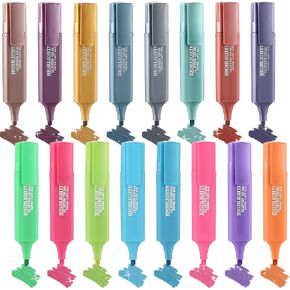 16 Pack Glitter Highlighter Set Metallic Highlighters Markers Chisel Tip Aesthetic Sparkly Pen for Note Taking Diary Bible Supplies