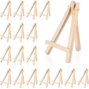 32pcs حامل الحامل الخشبي المصغر ، الحامل الصغير على شكل A للعرض ، Triangle Table Top Easels for Photos Photos Art Crafts Mini Easel Clanvases Sign