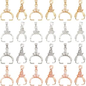 PH Pandahall 14K Gold Snap on Bails ، 24pcs 4 Colour