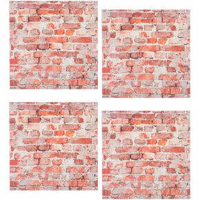 Aboofan Dollhouse Floor Tile Miniature Dollhouse Accessories Faux 3D Brick Wall Paper Sticker Perck Percy and Stick Vinyl Film for Mini House Decorations