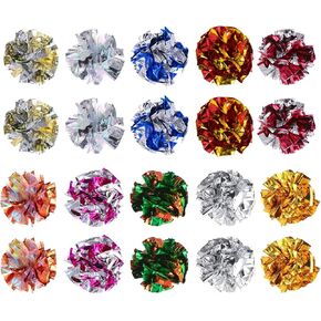 20Pcs Large Cat Crinkle Ball Toys, Colorful Cat Toy Balls Cat Play Toy Indoor Cats Interactive Kitten Play Toy Ball Toy for Indoor Cat Kitten