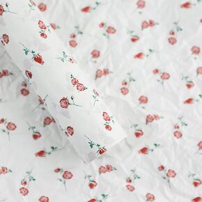 Floral Gift Wrap Tissue Paper Bulk, Thickened Red Rose Patterned Large Flower Wrapping Lining Paper for Holiday, Birthday, Wedding Decoration 20 Sheets (2 White+red Rose)