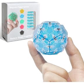 Magnetic Fidget Sphere, Fidget Stress Relief Toys for Adults 12 Pentagram Cubes Fidget Toy Magnetic Desk Toys(Blue)