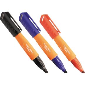 أدوات Klein 861923 Skribes علامات دائمة ، نصيحة إزميل ، حبر من الدرجة المهنية ، علامة عمل للأسطح الرطبة والجافة والزيتية ، ألوان متنوعة ، 3 عبوات